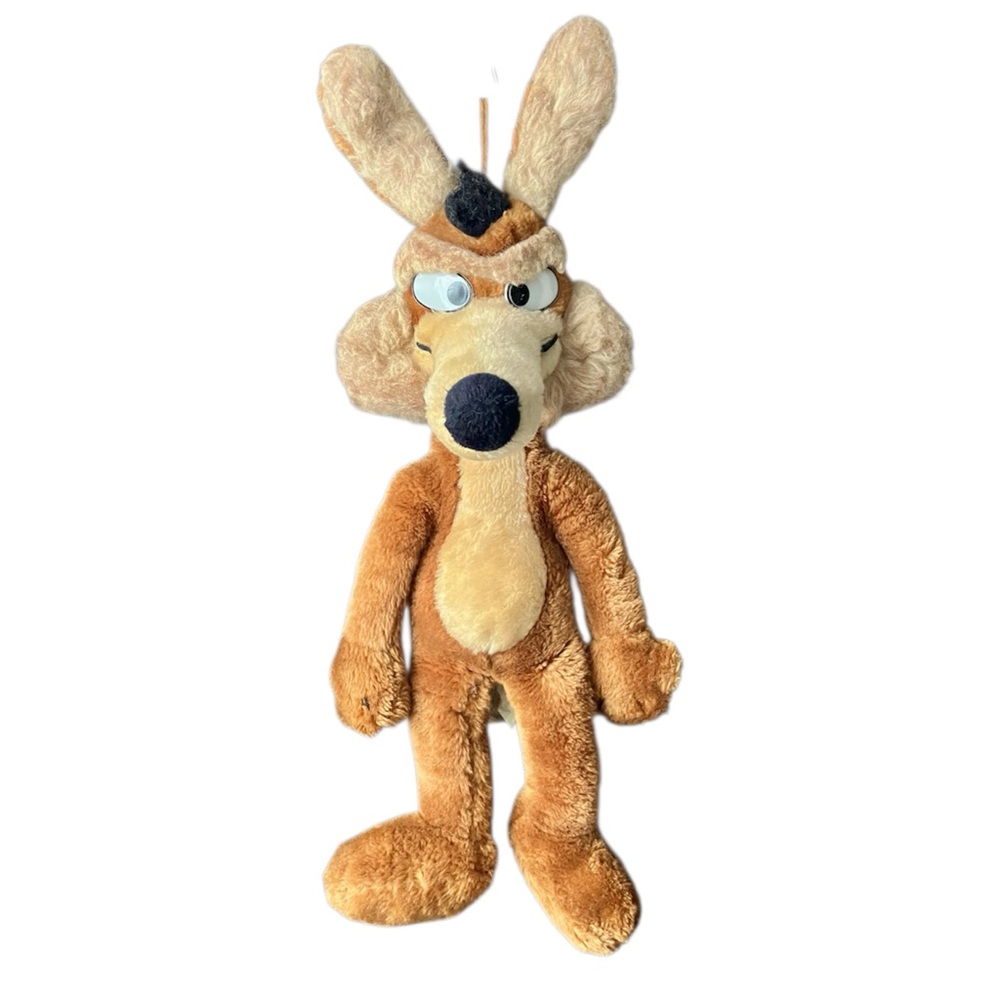 Vintage Looney Tunes Wile E Coyote 18'' Warner Bros Plush Stuffed Animal Toy 70s